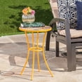 thumbnail image 1 of Brienne Outdoor Yellow Ceramic Tile Side Table with Iron Frame, 1 of 6