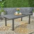 thumbnail image 1 of GDF Studio Zeila Outdoor Acacia Wood Expandable Rectangular Dining Table Sandblasted Dark Gray, 6 Person, 1 of 12