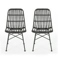 thumbnail image 1 of GDFSTUDIO Jessie Outdoor Wicker Dining Chairs (Set of 2), Gray and Black, 1 of 10