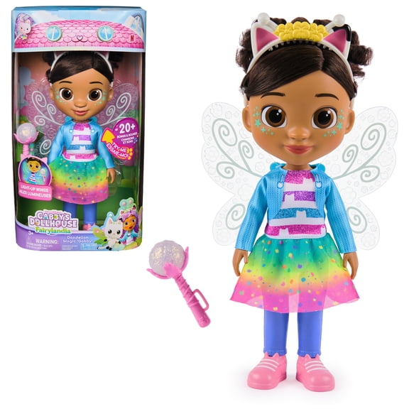 Gabby's Dollhouse Fairylandia Dandelion Magic Gabby Doll with Light-Up Wings, Ages 3+