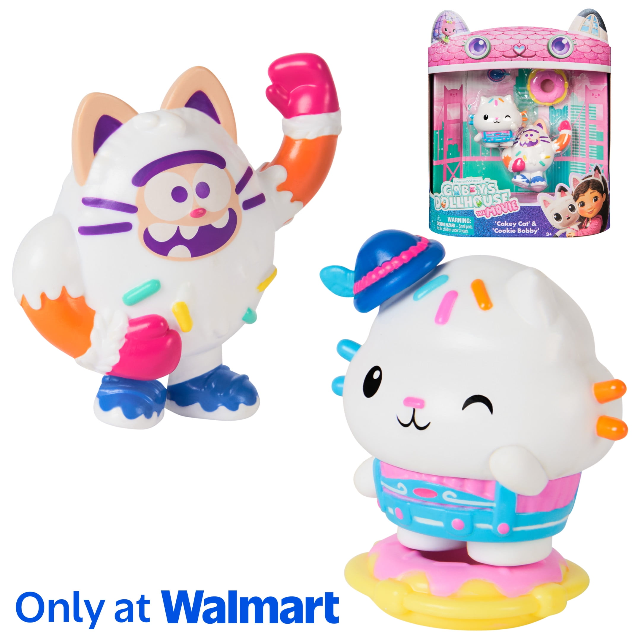 Gabby's Dollhouse Movie Figures: Cakey Cat & Cookie Bobby with