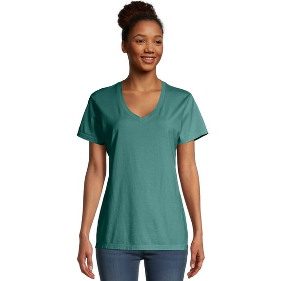 GDH125 Hanes ComfortWash Ladies' V-Neck T-Shirt Spanish Moss XL