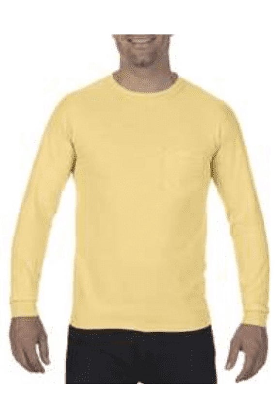 GDH250 Hanes Unisex ComfortWash Long Sleeve T-Shirt Summer Squash Yellow M
