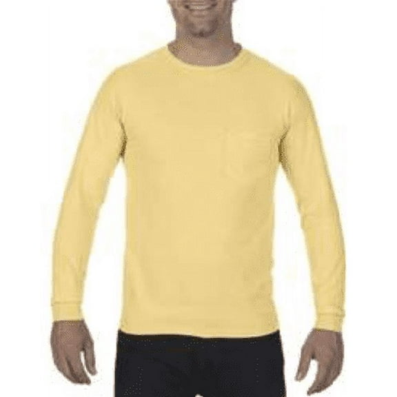 GDH250 Hanes Unisex ComfortWash Long Sleeve T-Shirt Summer Squash Yellow XL