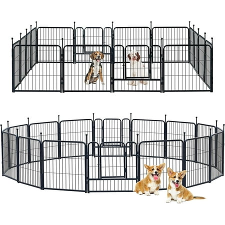GDKASRNY Dog Playpen 16 Panels 24" Height Portable Dog Fence Indoor Outdoor for Yard,Rv Camping