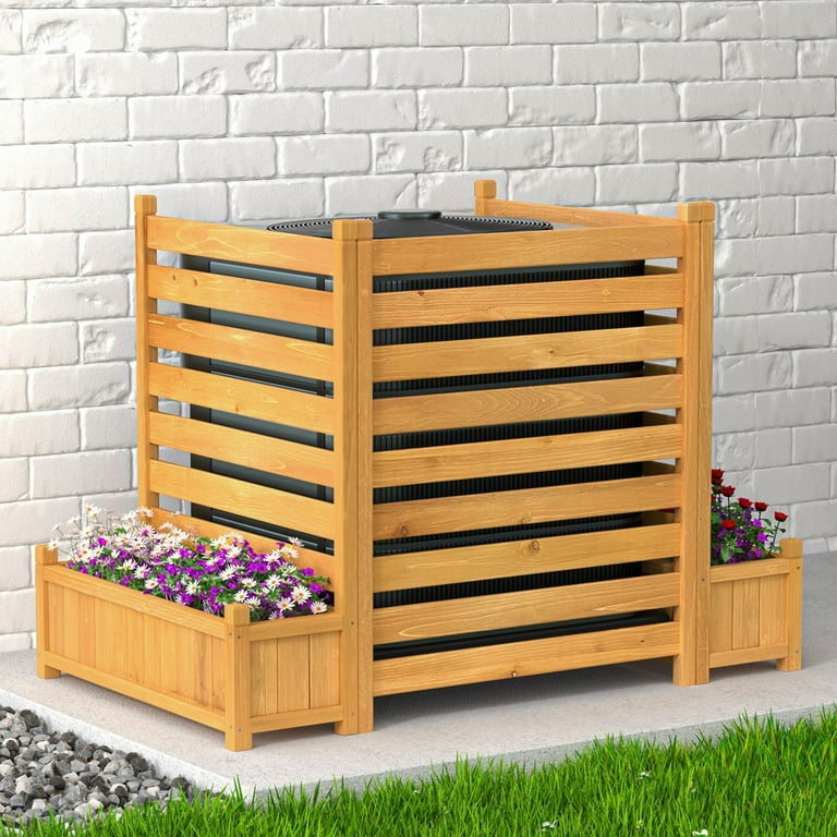 GDLF Air Conditioner Fence Panels Outdoor Wood Privacy Screen