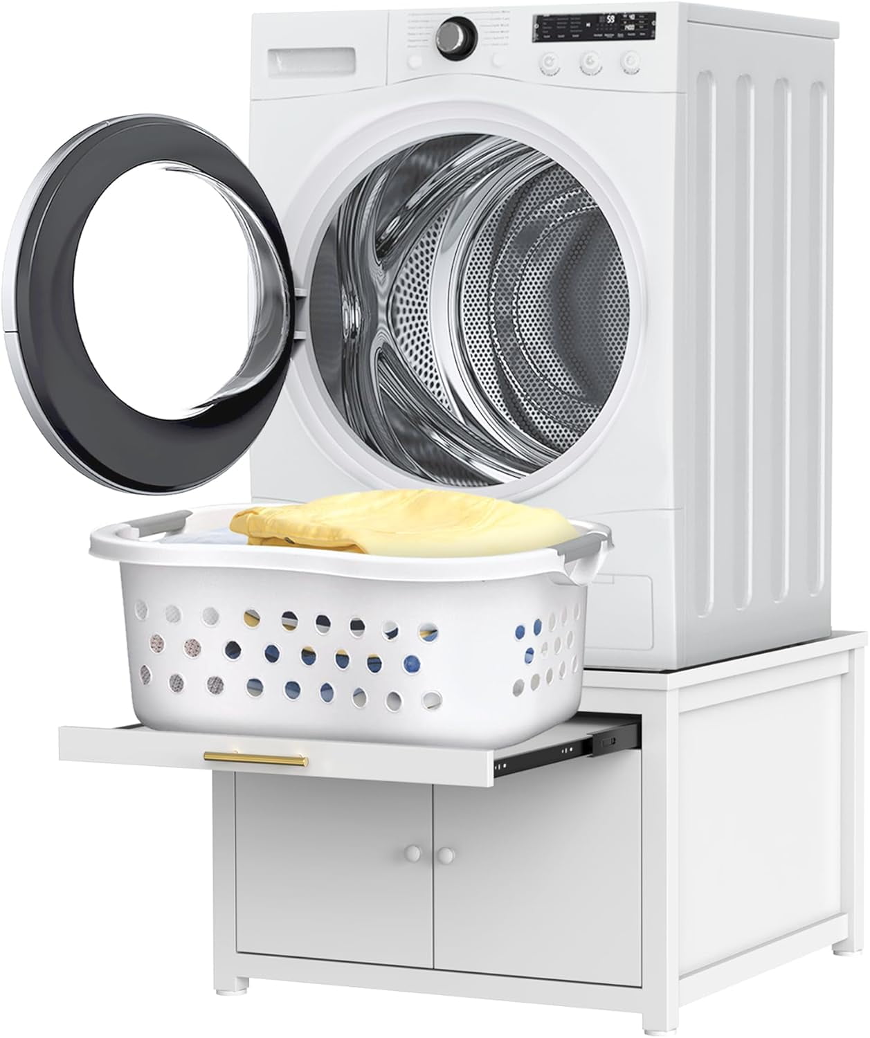 GDLF Laundry Pedestal Heavy Duty Metal Washer Dryer Pedestal 29" Universal Fit Anti-Vibration Washing Machine Stand