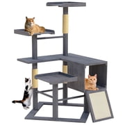 GDLF Outdoor Cat Tree, 67 Weatherproof Wood Cat Tree Tower for Large Cats with Condo and Scratching Posts, Perches