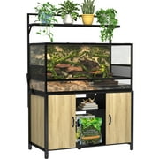 GDLF Reptile Tank Stand Terrarium Stand with Accessories Storage 48" X 24" Tabletop, Black