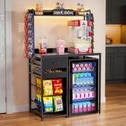 GDLF Snack Bar Cabinet with Fridge Space, Compact Snack Organizer Coffee Station 35.86" W