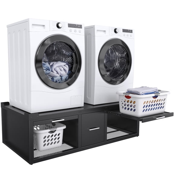 GDLF Washer and Dryer Pedestals, Universal Washer and Dryer Stand with Pull-Out Shelf