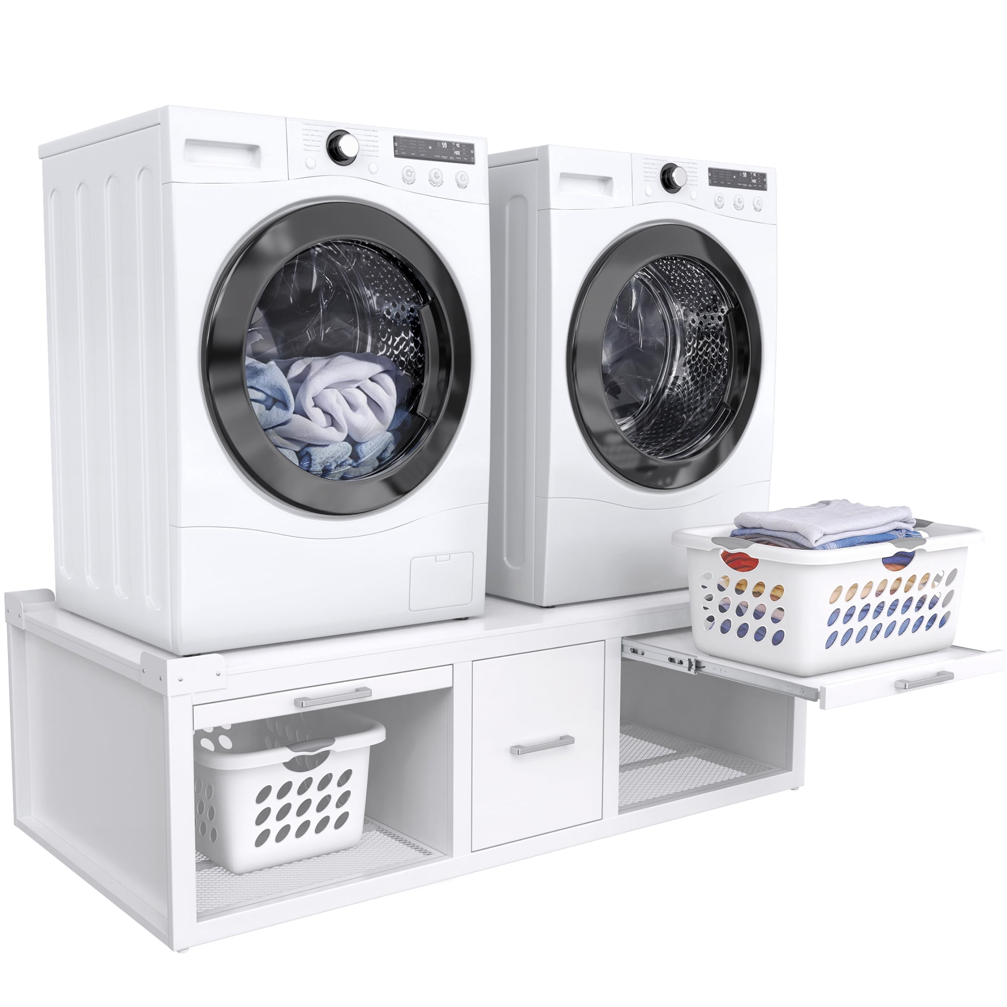GDLF Washer and Dryer Pedestals, Universal Washer and Dryer Stand with Pull-Out Shelf