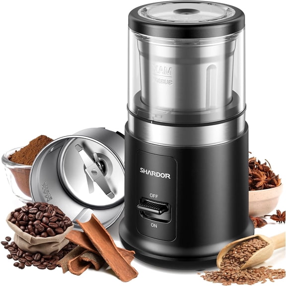 GDOR Quiet Coffee Grinder Electric, 70g Removable Bowl Spice Grinder for Coffee Beans, Seeds and Grains, Super Silent Grinding Mill with 60dB Low Noise, 2.5oz Capacity, Black