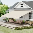 thumbnail image 1 of GDPFN 13' x 10' Awning for Patio, Retractable Awning Outdoor Patio Canopy, Sun Shade with Manual Crank Handle, Porch Awning for Patio, House, Deck, Beige, 1 of 7