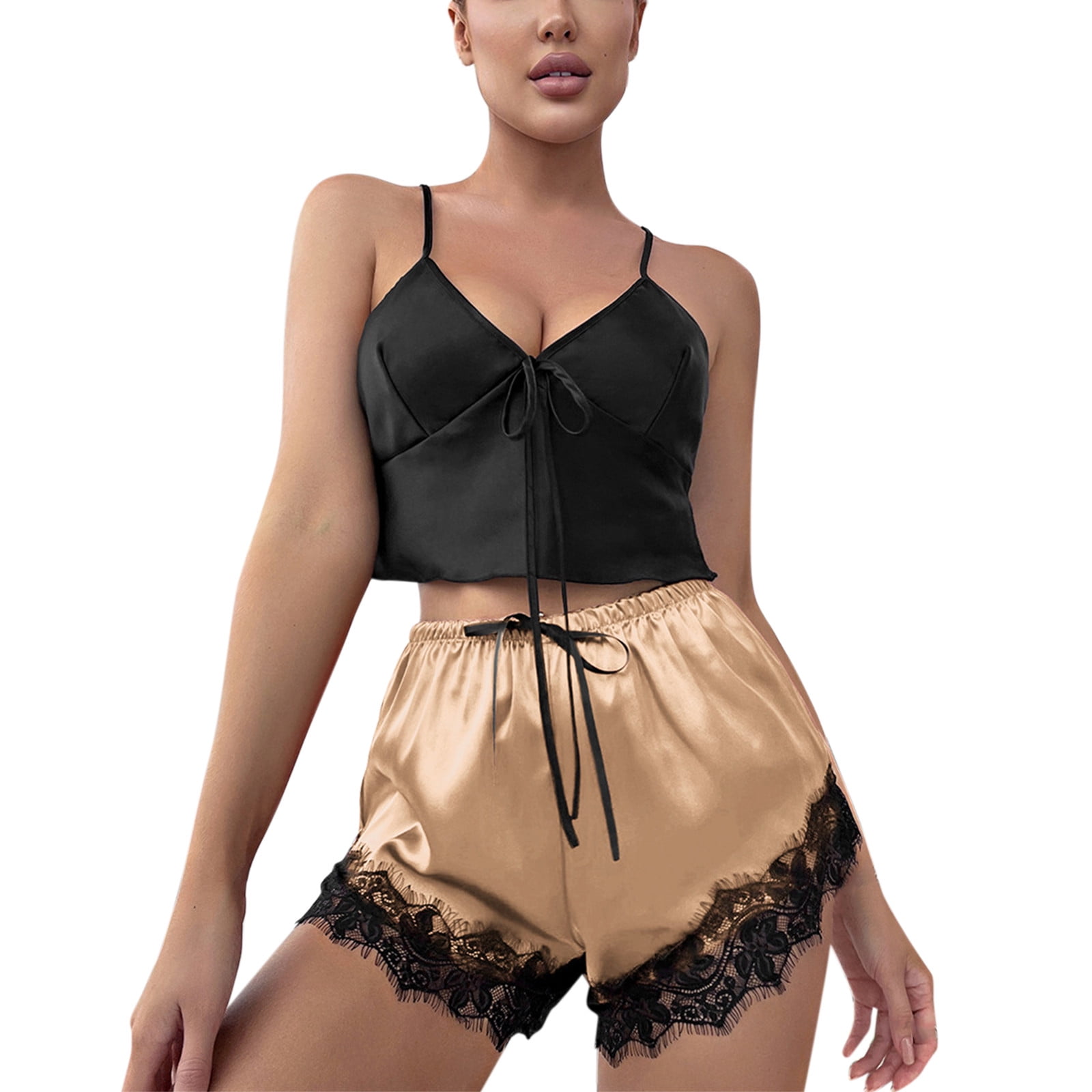 GDREDA Cute Pajamas Nightgown For Women Lingerie Satin Lingerie Sexy