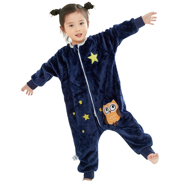 GDREDA Flannel Baby Sleeping Bag Unisex Pajamas, Long Sleeve Zipper