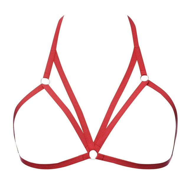 GDREDA Lingerie for Women Plus Size Women Sexy Lace Up Bra Black Cutout