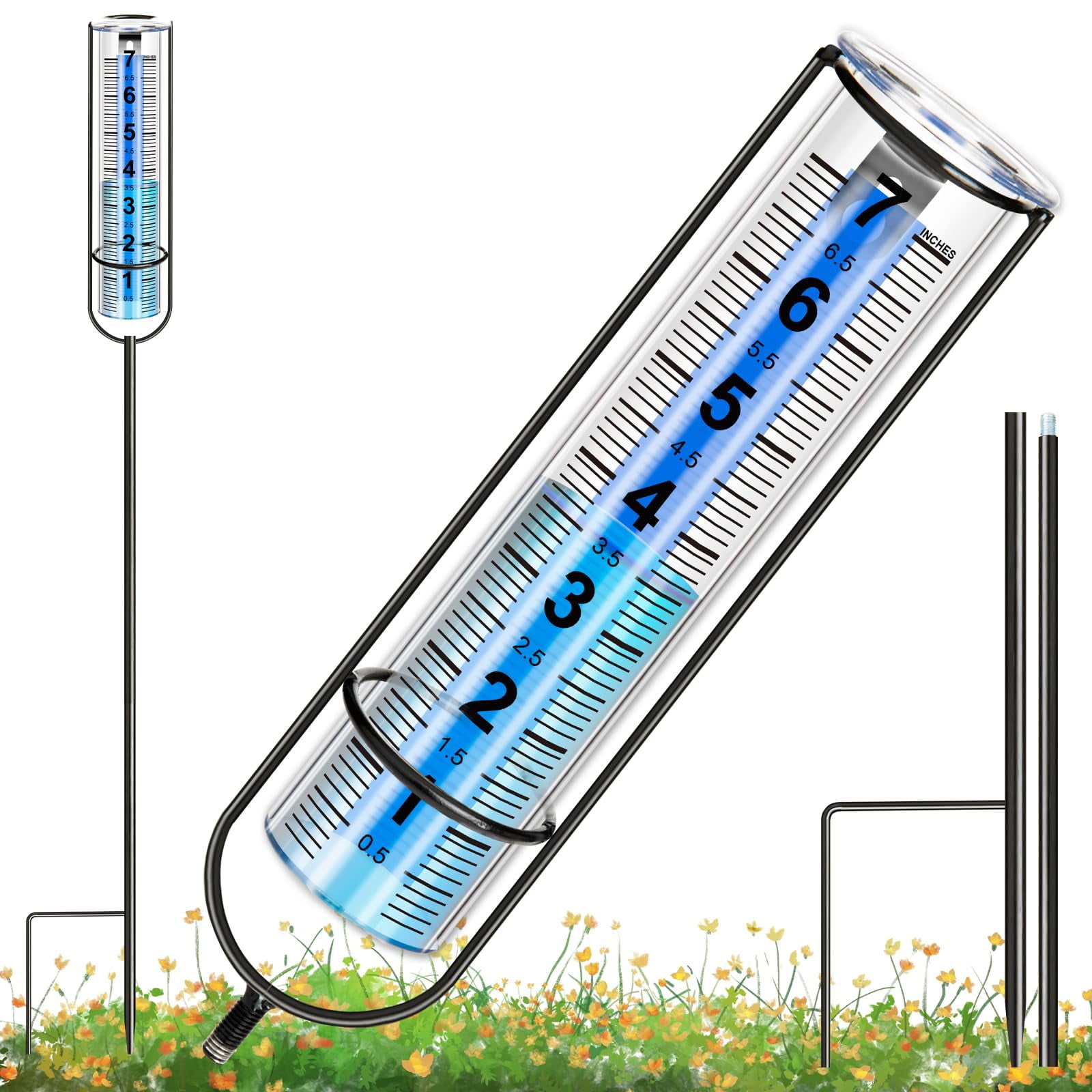 GDSZDDXX Superior 7'' Outdoor MMF7 Rain Gauge, Rain Gauges Decorative