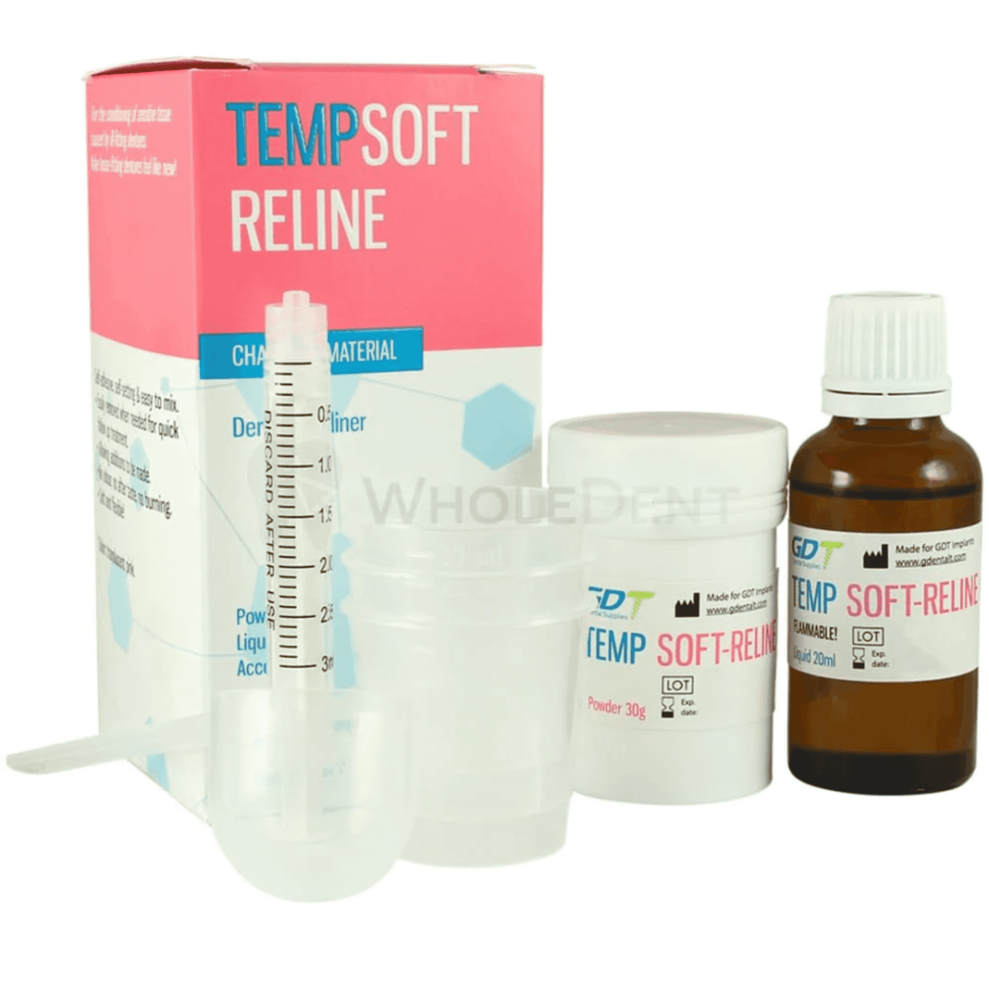Dental Temp Soft Reline & Mixing Accessories - Acrylic Based Material Denture Renewal & Cushioning