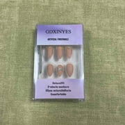 GDXINYES Artificial fingernails - Soft Gel Press On Nails Short with Nail Glue, 20 Reusable Fake Nails Kit, Vanilla Cream