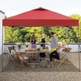 thumbnail image 1 of Outdoor Basic 10'x10' Pop up Canopy Tent with Adjustable Height, Outdoor Canopy with 4 Sandbags,for Events, Parties, Gatherings, Camping,Red., 1 of 8