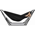 thumbnail image 1 of GDY Hammock Chair with Stand, 550 lb Capacity, Easy Set Up, with Carrying Bag, Portable for Travel/Backpacking/Beach/Backyard, Black., 1 of 18