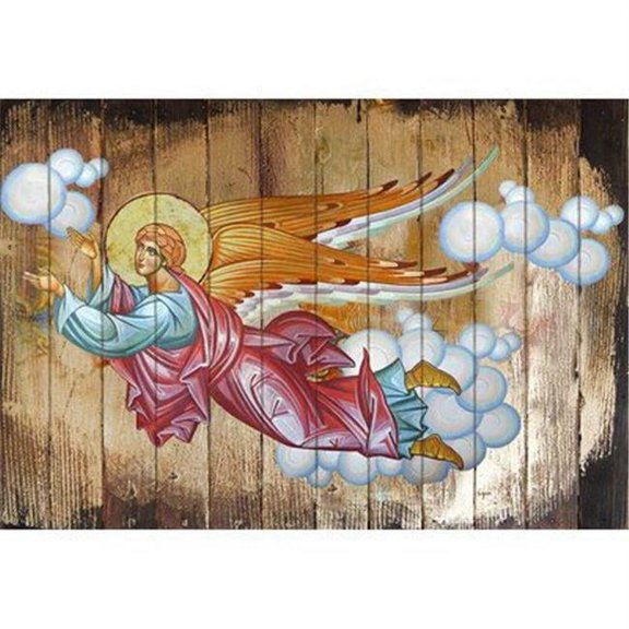 GDeBrekht 12 x 16 in. Flying Angel, Wooden Board Art