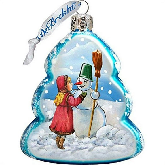 GDeBrekht 777386 Playing Snowman Glass Ornament