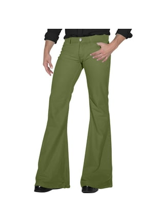 Men 70s Pants Retro Bell Bottoms Trousers Shinny Disco Jeans Vintage Flare  Bottoms Party Dance Pant Sequin