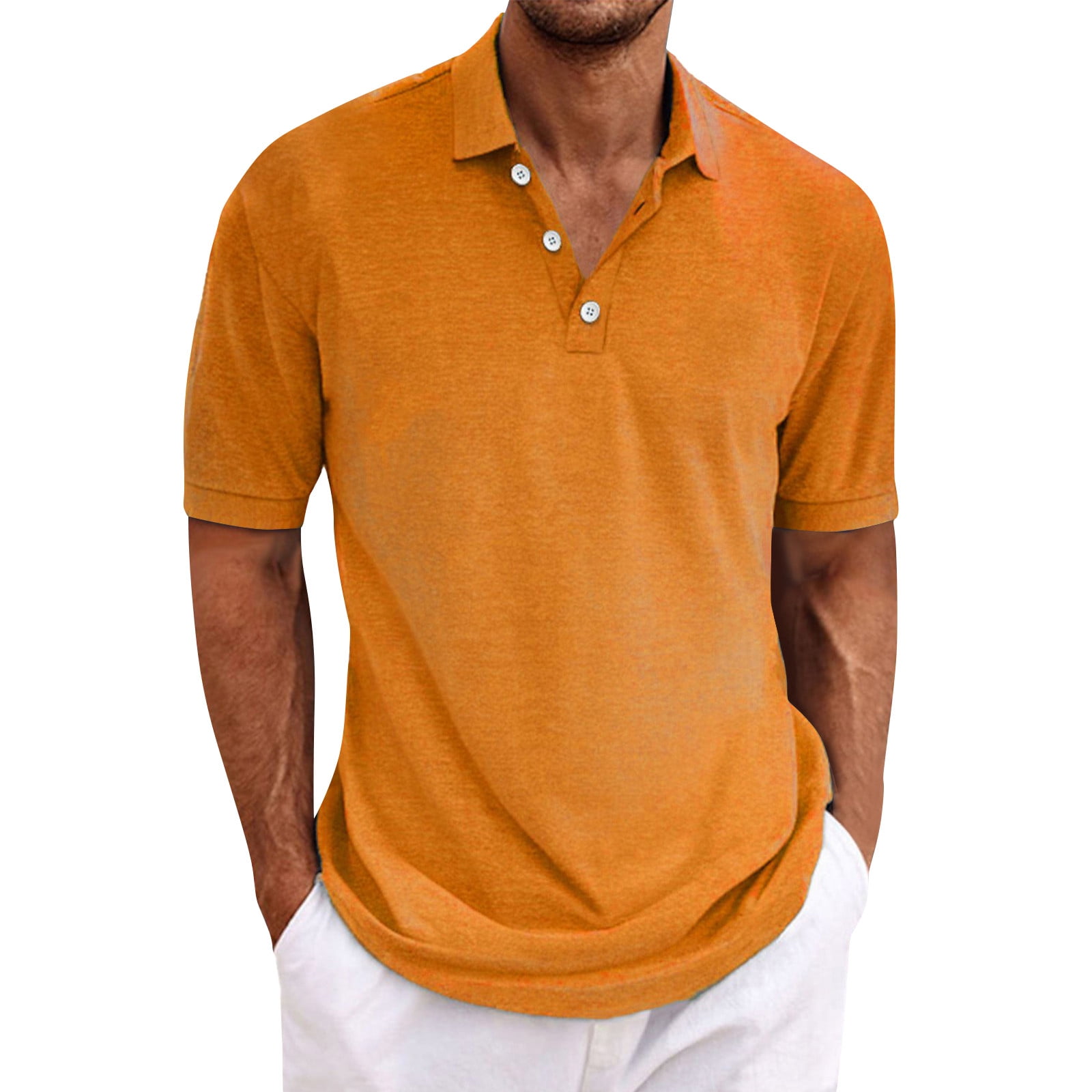 GDfun Mens Polo Shirts Henley Shirts for Men Short Sleeve Distressed Casual Button Slim Fit Tee