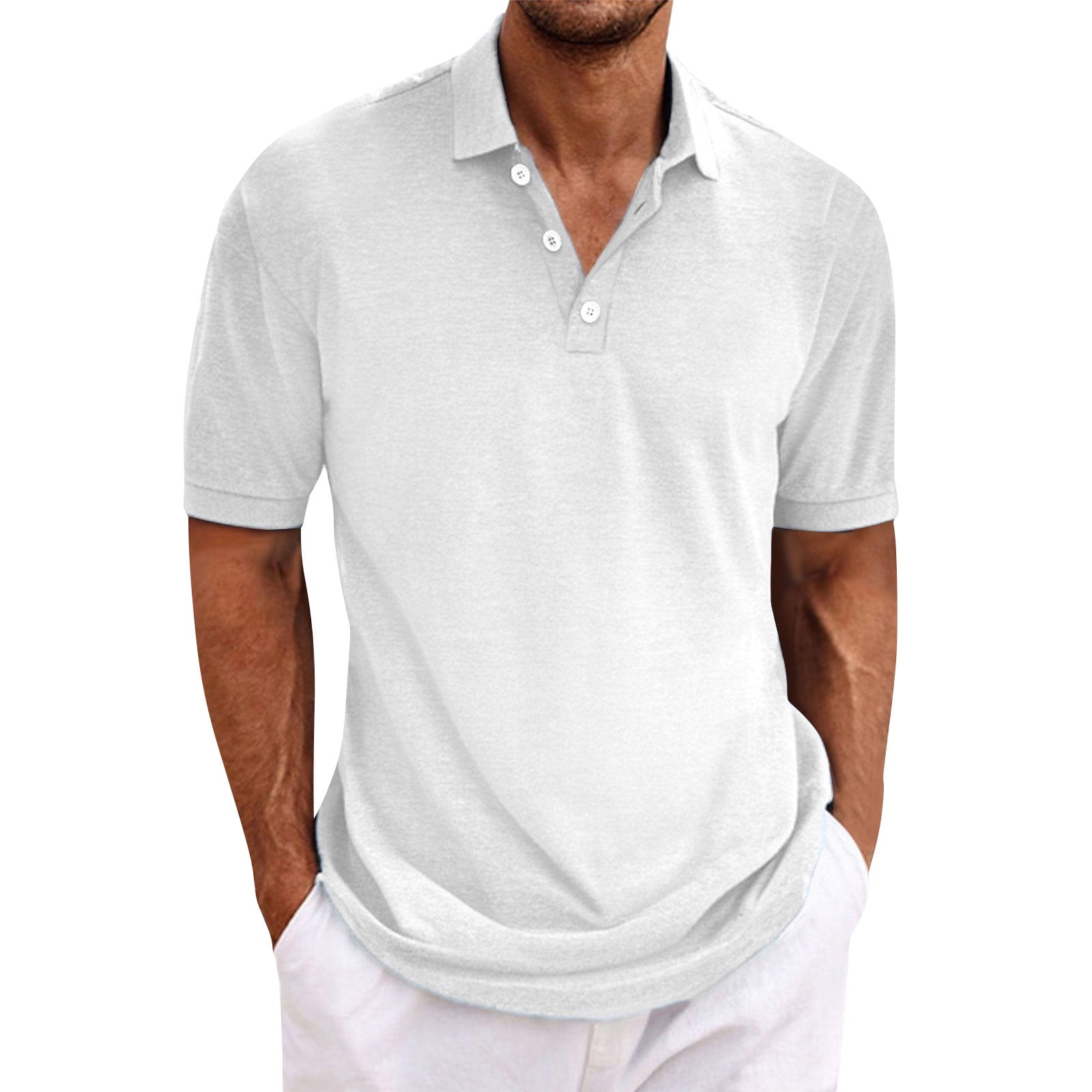 GDfun Mens Polo Shirts Henley Shirts for Men Short Sleeve Distressed Casual Button Slim Fit Tee