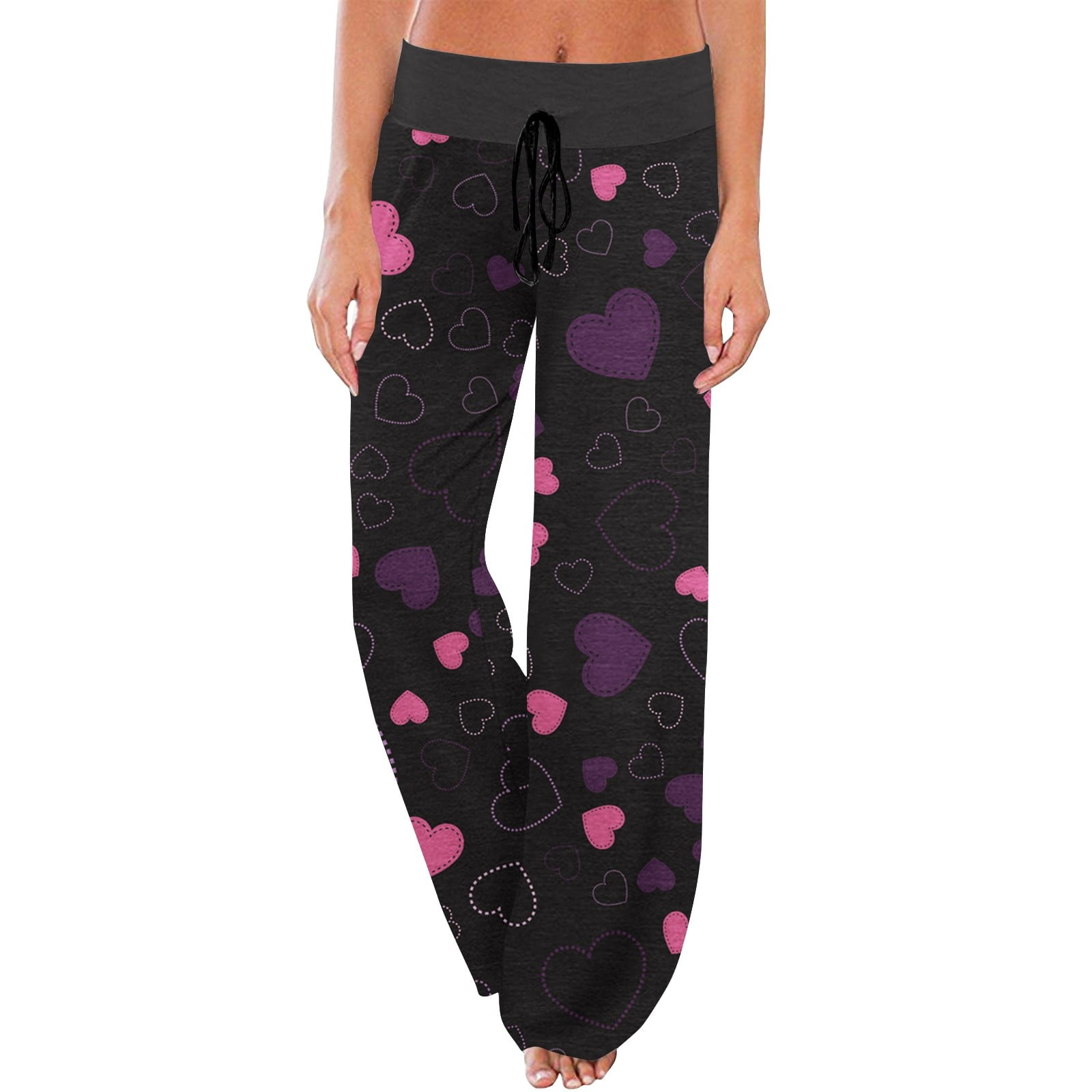 GDfun Women's Comfy Pajama Pants With Pocket Valentine's Day Print Lips