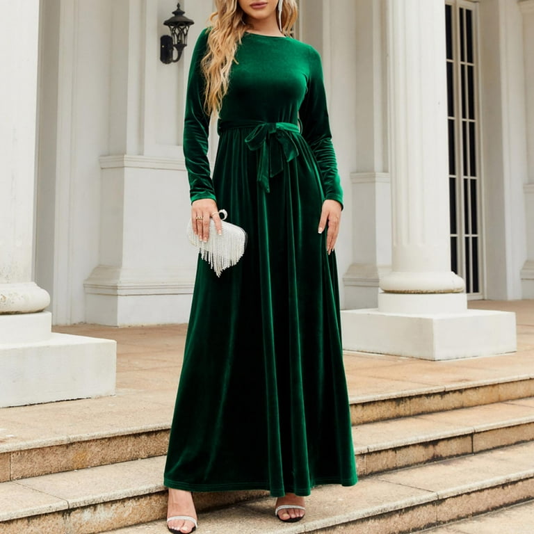 GDfun Women s Fashion Elegant Temperament Lady Style Long Dress Canary Solid Color Senior Sense Dress wedding guest dresses for women