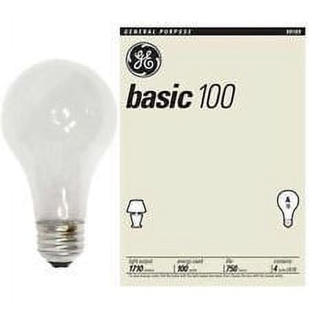 GE 100 Watt Basic Light Bulb 4 Pack GE 41034 1710 lumen A19