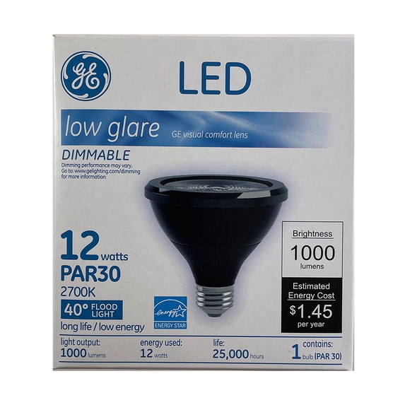 GE 12w 120v LED PAR30 2700k Warm White Flood Dimmable Bulb - 75w equiv,