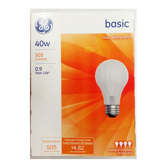 GE 13255 - 40A A19 Light Bulb