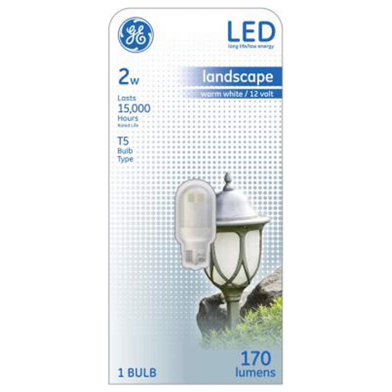 GE 14162 LED Landscape Light Bulb, Wedge Base, 2 Watt Replaces 11 Watt Quantity 1