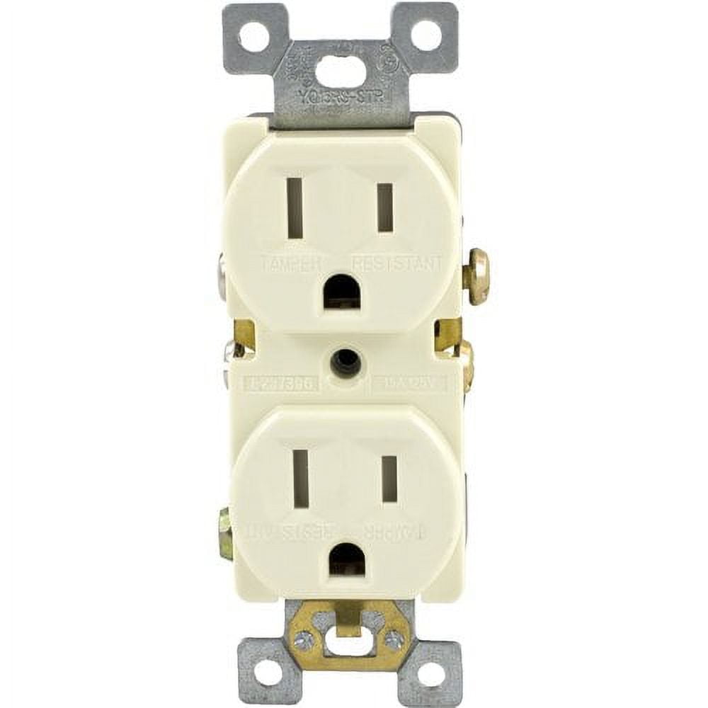 General Electric Grounding Duplex Outlet, in Wall Receptacle,  15 Amp, Light Almond, 17815