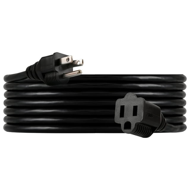 GE 15 ft Outdoor Extension Cord, 1 Outlet, Black, 36824