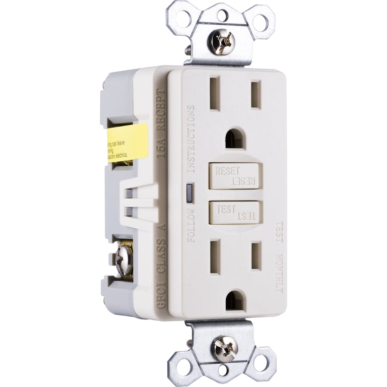 15A GFCI Outlet, Light Almond, Self-Testing photo 1