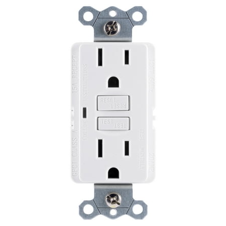 GE 15A GFCI Outlet, White – 32073