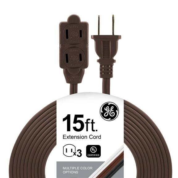GE 15ft. 3-Outlet Polarized Extension Cord, Brown  51957