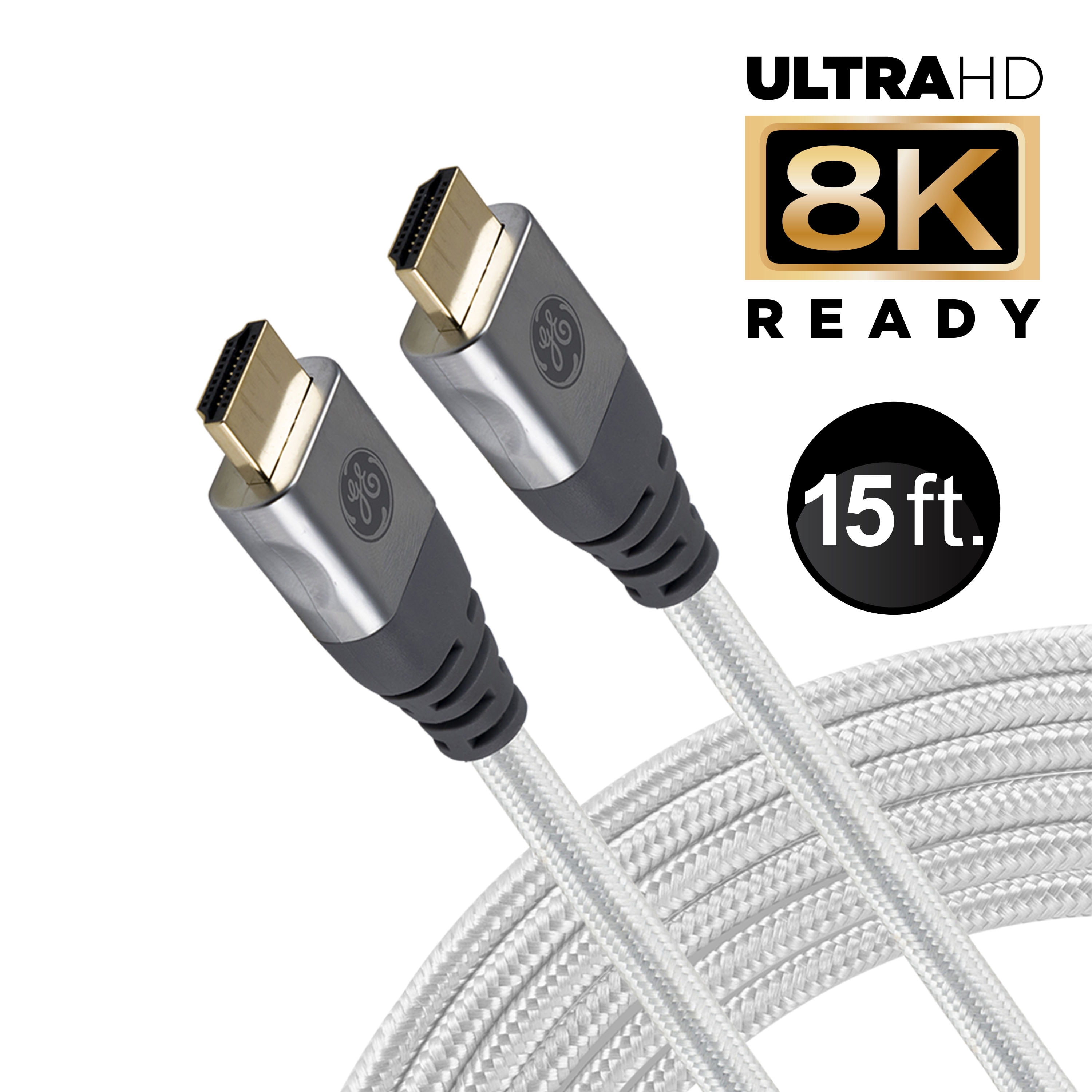 GE High Speed 8K HDMI Cable with Ethernet, 8 ft.