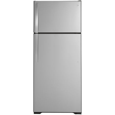 GE - 17.5 Cu. Ft. Top-Freezer Refrigerator - Stainless steel