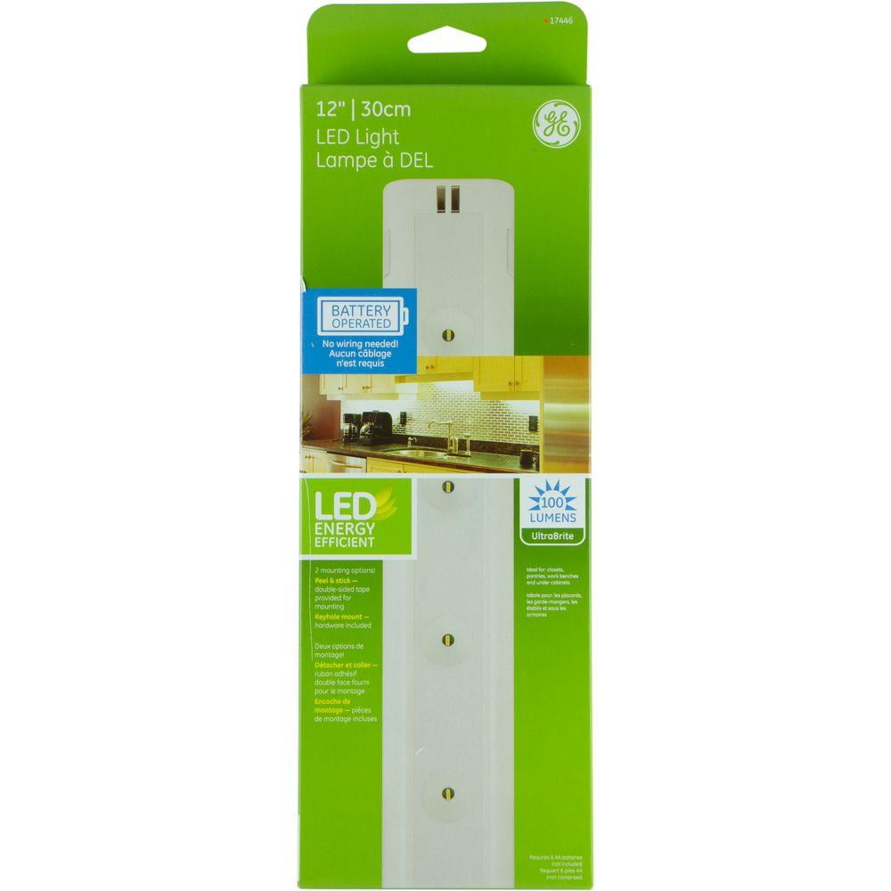 GE 17446 Battery-Op Wireless Under-Cabinet LED Light Fixture, 12\, image size:1000x1000