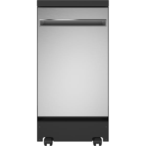 GE® 18" Stainless Steel Interior Portable Dishwasher with Sanitize Cycle