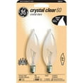 thumbnail image 1 of GE 19153 60-Watt Crystal Clear Bent Tip CA10 2-Pack, 1 of 2