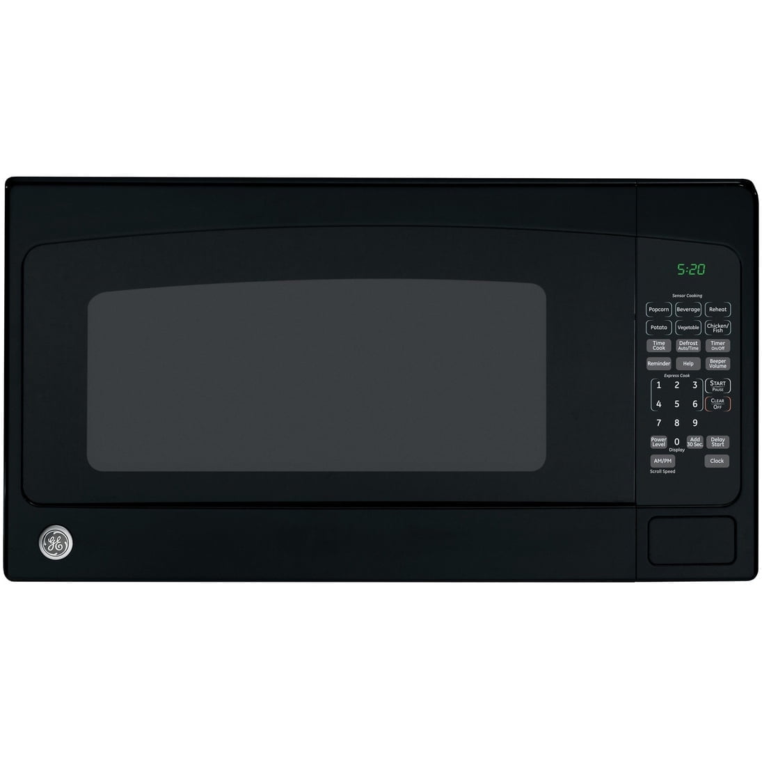 GE Black 2.0 Cu. Ft. Countertop Microwave with Glass Door