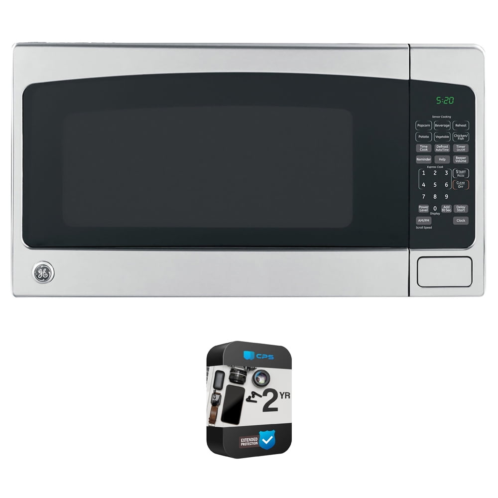 GE 2.0 Cu. Ft. Stainless Steel Black Countertop Microwave Oven