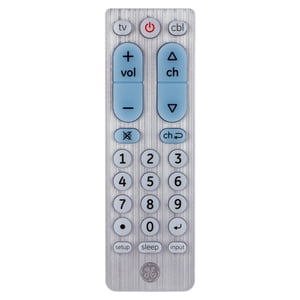 GE 2-Device Big Button Universal Remote, Silver